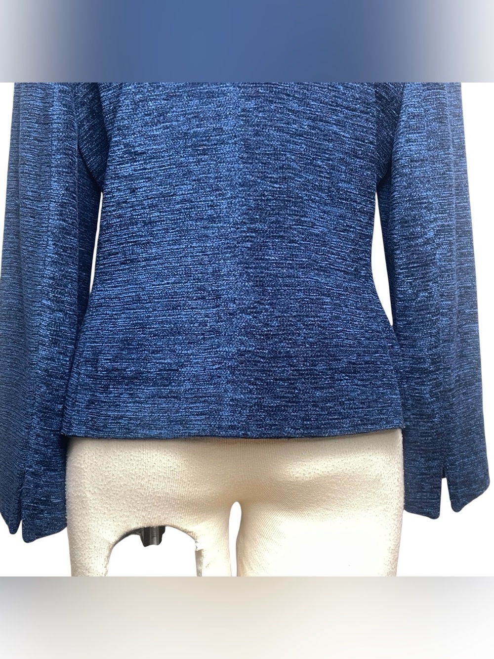 Akris Punto Blue Tweed Zip Front Wool Angora Jacket Blazer Lined Pockets Sz 10 - Picture 12 of 16